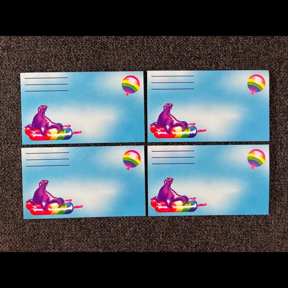 •90’s Lisa Frank Seal Popsicle Balloons Postalette Set• - Picture 1 of 6